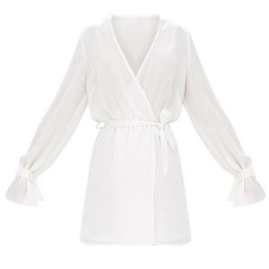 BRAND NEW  Satin Wrap Cuff Dress